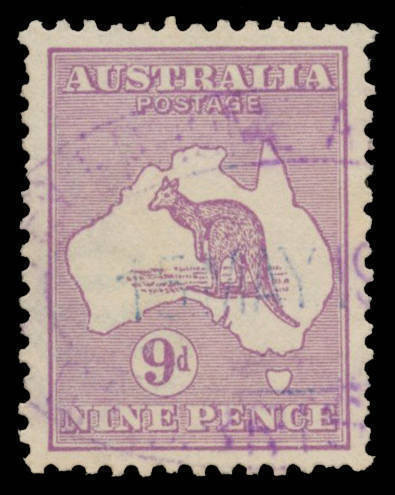 9d violet with the Watermark Inverted BW #25a, unusually well centred, a couple of slightly nibbled perfs, light oval Telephone Accounts cancel in violet, Cat $3250.