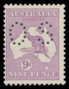 - 9d violet BW #25Aba, light horizontal bend, unmounted, Cat $3250.
