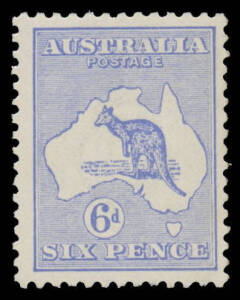 6d ultramarine with the Watermark Inverted BW #19a, well centred, a couple of tiny & insignificant black spots on the gum, unmounted, Cat $1500.