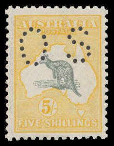 - 5/- grey & yellow-orange BW #44b, unmounted, Cat $2500.