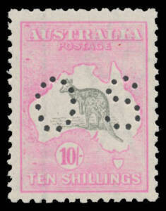 - 10/- grey & pink BW #48Aba, well centred, unmounted, Cat $3750.