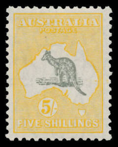 5/- grey & orange-yellow, well centred, lightly mounted, Cat $400. Advertised retail $375. Ex Stuart Hardy.