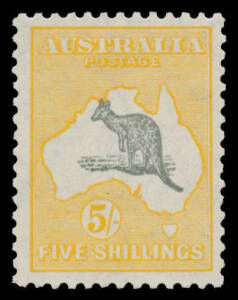 5/- grey & yellow-orange BW #45A, unmounted, Cat $1500.