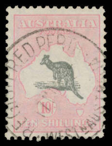10/- grey & pink, 'REGISTERED PERTH/11MAR32/WESTN AUSTRALIA' cds, Cat $700.