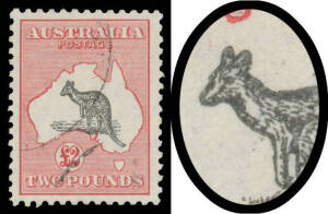 &pound;2 black & rose-carmine with "Weeping Kangaroo" BW #57(V)L, well centred, lightly cancelled clear of the variety, Cat $1500. Ex Stuart Hardy.