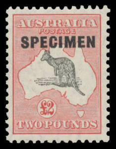 &pound;2 grey-black & rose-carmine with Type D 'SPECIMEN' Overprint, well centred, Cat $900.