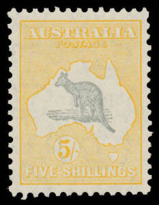 5/- grey & yellow-orange BW #46A, well centred, unmounted, Cat $1250. Superb!
