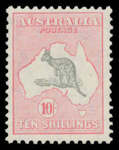 10/- grey & pink, unmounted, Cat $2500. Superb!