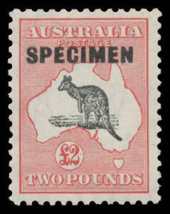 10/- &pound;1 & &pound;2 each with Type D 'SPECIMEN' Overprint, well centred, unmounted, Cat $435. (3)