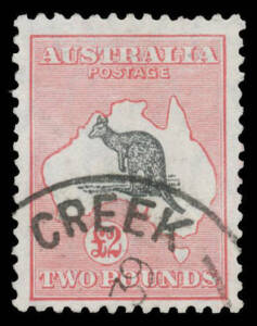 &pound;2 grey-black & rose-carmine BW #58B, superb Tennant Creek (NT) cds, Cat $750.