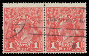 1d carmine-red Die II with the Watermark Inverted, Adelaide machine cancel well clear of the Erect Die II Spur, Cat $550+. Michael Drury Certificate (2011).