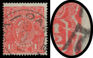 1&frac12;d scarlet unplated Cracked Electro into the Right-Hand Value Tablet BW #89(U)n, superb Oakleigh (Vic) cds of 22NO24 cds largely clear of the variety, Cat $600.