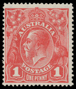 Cooke Printings 1d deep red BW #73C, lightly mounted, Cat $15,000. Michael Drury Certificate (2004). A very rare stamp, that was absent from Stuart Hardy's and Hugh Morgan's collections.