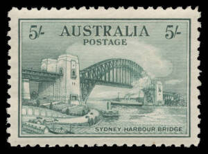 1932 Sydney Harbour Bridge 2d to 5/-, very lightly mounted, Cat $560. (3)
