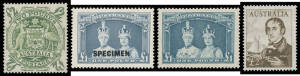 1937-65 Issues complete as per Seven Seas hingeless pages including all 3d blue Dies & White Wattles, Robes both papers plus 10/- & &pound;1 with 'SPECIMEN' Overprint (the &pound;1 with Chris Ceremuga Certificate), Arms with 'SPECIMEN' Overprint, Cattle both papers &
