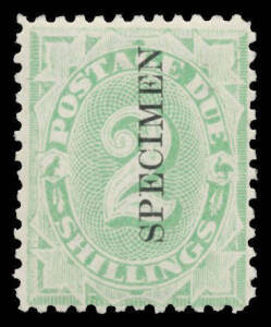 1902-04 Filled Tablet 5d 1/- & 2/- each with seriffed 'SPECIMEN' Overprint Reading Upwards (5d & 2/-) or Downwards (1/-) BW #34x 42x & 45x, very fresh & lightly to very lightly mounted, Cat $375. The only three values overprinted in Hobart. (3)