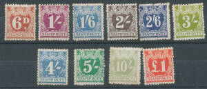 STAMP DUTY: c.1940s issues for NSW ten values to &pound;1; Queensland nine values to 20/-; and Victoria thirteen values to &pound;1; some minor toning, unmounted. (32)