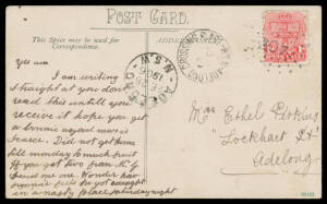 POSTMARKS: Shoebox of mostly PPCs with cds 'ADELONG' to 'YOUNG' many with numerals, stated to have very little duplication, noted scarce postmarks & numeral ties and many closed offices, condition very variable & quality of the strikes rather mixed but an