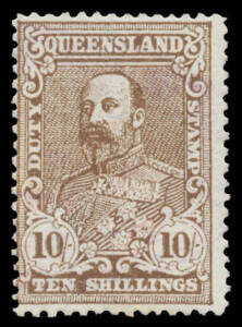 STAMP DUTY: 1901 KEVII 1d violet to 10/- brown (ex 2/6d), condition variable, unused or large-part o.g., Elsmore Online at $170. (9)