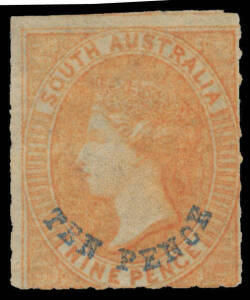 1860-69 Second Roulettes 'TEN PENCE' in Blue on 9d orange-red SG 35, unused, Cat &pound;425.