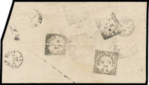 Bookpurnong: 'BOOKPURNONG/OC15/04//S.A' superb b/s on a much-travelled large-part OHMS cover. Rated RRR. PO 2/4/1904; closed 15/1/1917.