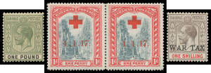 BAHAMAS: 1901-35 mostly mint collection with semi-specialised Staircases including 3d brown/yellow SG 76a unmounted half-sheet of 30 (6x5), KEVII 1902-10 to 5/- x2 & 1906 &frac12;d to 6d, 1917 Red Cross with Long '7' SG 90a in pair, duplicated 'WAR TAX' Overpri