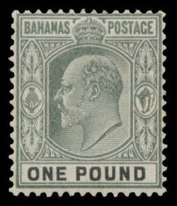 BAHAMAS: 1902 KEVII Keyplates MCA 1d to &pound;1 plus 4d & 1/- shades, lightly mounted, Cat &pound;375. (9)