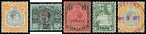 BERMUDA: The mostly mint balance of Russell Stern's collection with ranges from all periods to 1970 including KGV Keyplates 2/- x8, 2/6d x6, 4/- & 5/- x4 (one used, with 'PARCEL POST/BERMUDA' cds), KGVI Keyplates 2/- x8, 2/6d x10 (one with Plate Number '1
