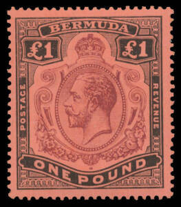 BERMUDA: 1918-22 MCA KGV Keyplates 2/- to &pound;1 SG 51b-55, well centred & very fresh, Cat &pound;600. (6)