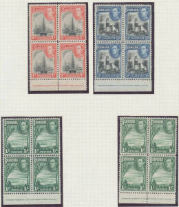BERMUDA: 1937-76 KGVI-QEII issues mostly mint including 1938-52 Pictorials x2 sets plus several imprint blocks of 4 including 1/- SG 115a, 3d SG 114 complete right-hand pane of 60 CTO at 'FLATTS', 1948 5/- booklet (exploded), Wedding *&U, 1953-62 QEII Pic