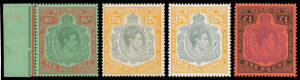 BERMUDA: 2/- x5, 2/6d x8, 5/- x9, 10/- x4, 12/6d x2 & &pound;1 x4, some characteristic tropicalisation of the gum, mostly lightly to very lightly mounted, unidentified printings so Cat &pound;1100++ as the cheapest variants but significantly better than that. Inspect
