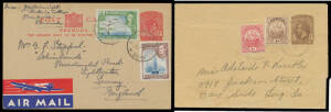 BERMUDA: POSTAL STATIONERY: Useful collection of Postal Cards x28 including "formular" x4, 1893 'One/Penny.' on 1&frac12;d x3 (one philatelically used in 1893) & QEII 1d, plus commercial usages of KGV &frac12;d x3 - one uprated to USA - KGVI &frac12;d to USA & 1d x3 (two upra