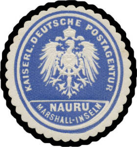 MARSHALL ISLANDS - NAURU: c.1908 (?) embossed 'KAISERL.DEUTSCHE POSTAGENTUR/[eagle]/NAURU/MARSHALL- INSELN' letter-seal, full unmounted o.g. Superb!