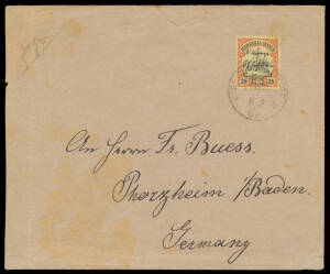 MARSHALL ISLANDS - NAURU: 1907 philatelic cover with Marshalls 30pf & manuscript "Nauru/7 2 07", repaired tear at the top & some staining/toning.