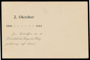 MARSHALL ISLANDS - NAURU: 1913 5pf Postal Card with commemorative overprint '2. Oktober/1888***1913/...' on the reverse, locally addressed & CTO, Bothe guarantee handstamp on the reverse. [The overprint was for the 25th Anniversary of the German flag bein