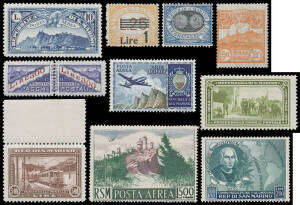 SAN MARINO: Collection in four hingeless Lindner albums with a high degree of completeness with early issues simplified, 1894 Palace, 1903 Definitives to 1L complete, 1918 War Casualties & Overprints, 1929 St Francis (**), 1931 Airs 10L, 1932 Garibaldi, 1
