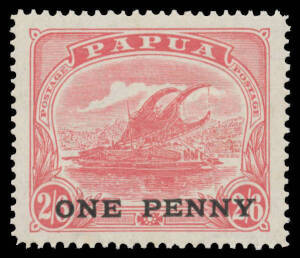 1917 'ONE PENNY' Surcharges 1d on 2/6d with the Watermark Upright (Inverted) instead of Sideways SG 111a, exceptional centring, unmounted, Cat &pound;2000 (mounted). Rare & superb! Chris Ceremuga Certificate (2002) states "Position 27. Only one sheet of 40 disc