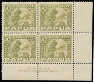 1932 Pictorials 4d Mother & Child SG 135 McCracken Imprint block of 4, unmounted. Very scarce & superb!