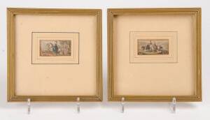 Group of 4 framed miniature Baxter prints including image of Prince Albert in front of the Crystal Palace, mid 19th Century. Image sizes approximately 4.5 x 2.5cm each