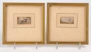 Group of 4 framed miniature Baxter prints including image of Prince Albert in front of the Crystal Palace, mid 19th Century. Image sizes approximately 4.5 x 2.5cm each - 2