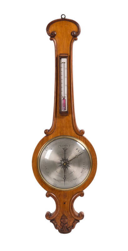 A barometer by J & W.E. Archbutt 201 Westminster Bridge Rd London, 19th Century. 101cm high