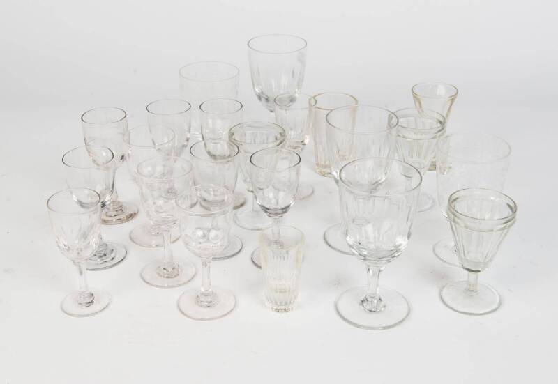 A group of 22 antique glasses, 19th & early 20th Century 