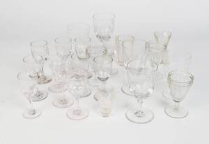 A group of 22 antique glasses, 19th & early 20th Century 