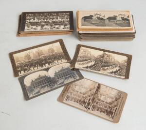 STEREOGRAPHS: A collection, with subjects including the Coronations of King Edward VII & George V, WW1 scenes, New Zealand, Paris Exposition 1900, etc. (46 plus various later examples.)