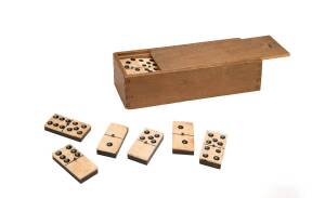 A set of Dominos, whalebone & ebony, 19th Century.