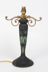 A Daum cameo glass table lamp base, French circa 1900. 40cm high