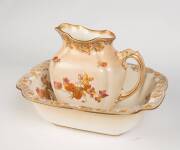 A Victorian Doulton Burslem "Shirley Poppies" porcelain wash jug & bowl. Jug 27cm high