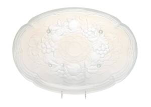 A French opalescent glass fruit bowl marked "JULIEN, FRANCE", circa 1920s. 6cm high, 35.5cm wide, 27cm deep
