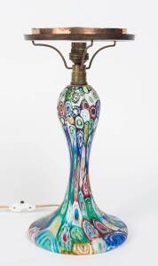 A Murano glass millefiori table lamp base, circa 1950s. 35cm high