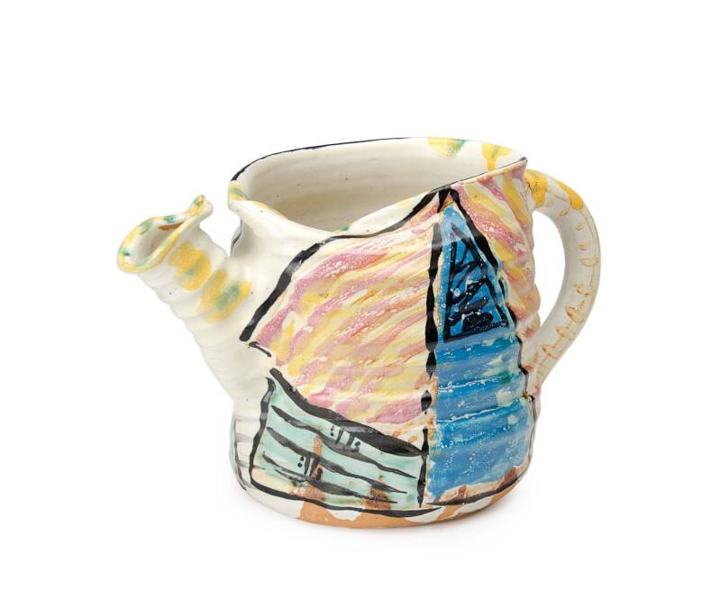 DEBORAH HALPERN (BORN 1957) Hand painted and glazed terracotta jug